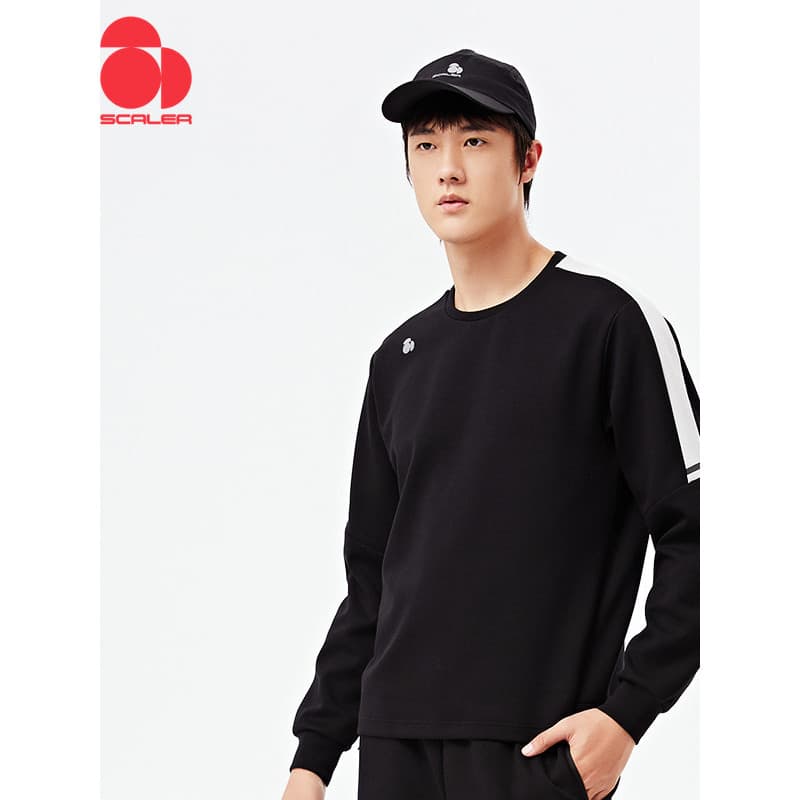 Scaler escala primavera outono novo estilo masculino feminino em torno do pescoço de manga comprida moletom estiramento