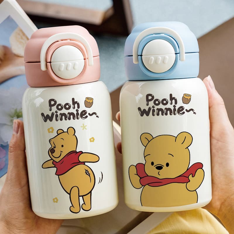 Copo térmico do Winnie the Pooh, copo de canudo duplo de qualidade alimentar 316, copo de água especial para escola, pre