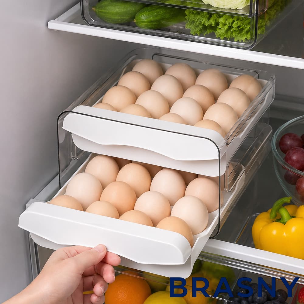 Gaveteiro Porta Ovos Duplo 32 Ovos Organizador Para Geladeira Cozinha