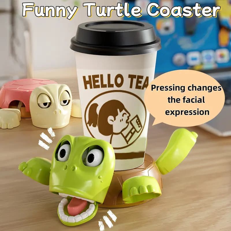Funny Turtle Coaster 3D Printed with Insulation Pad Press and Stare Office Decompression Desktop Ornament Toy