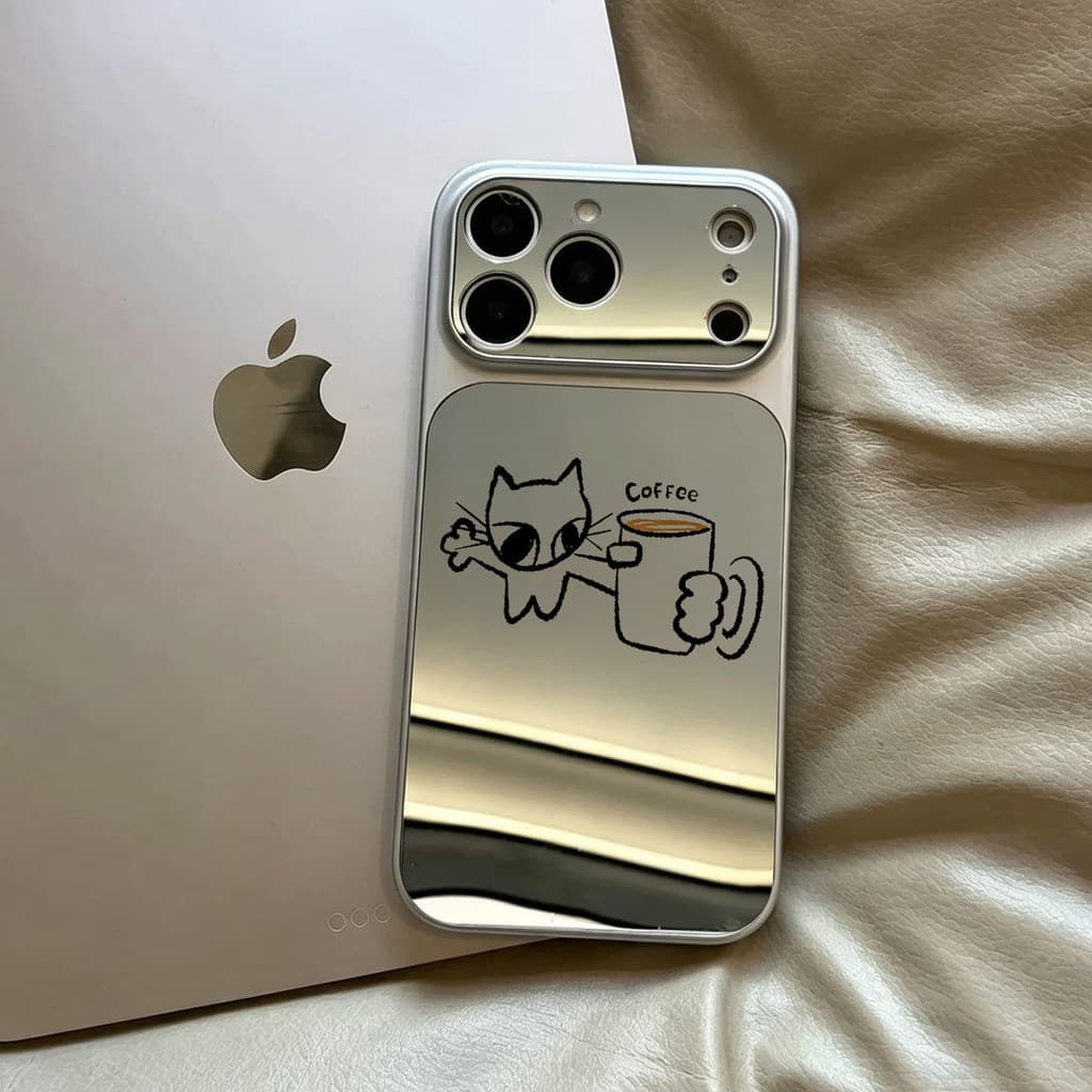 Capa de Telefone Espelhada com Design de Café para Honor X9 X9A X8 X8D X7 X7A X6D X6 X5D Plus X5 Magic 5 4 Lite 600 500