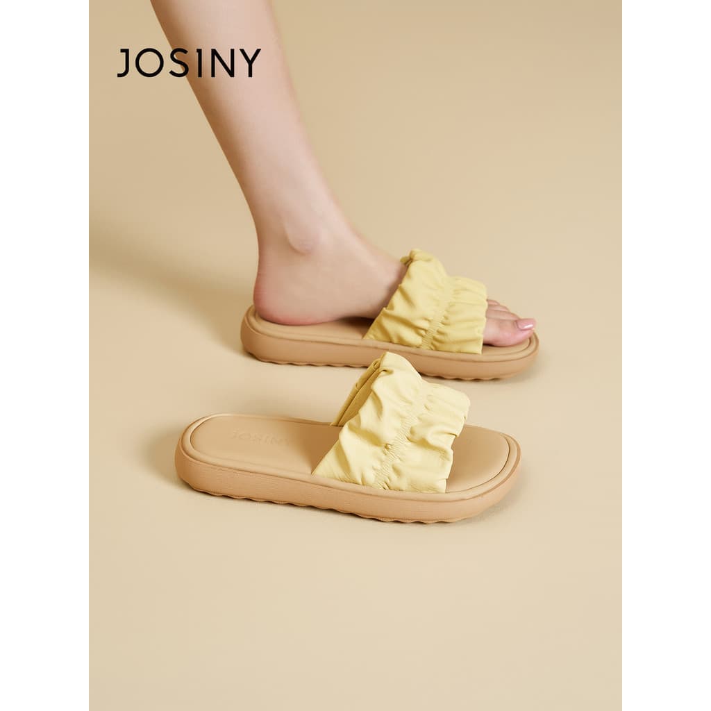 Zhuosini estilo suave plissado Flip-Flops feminino 2026 verão novo estilo Off-White exterior usar sandálias planas de so