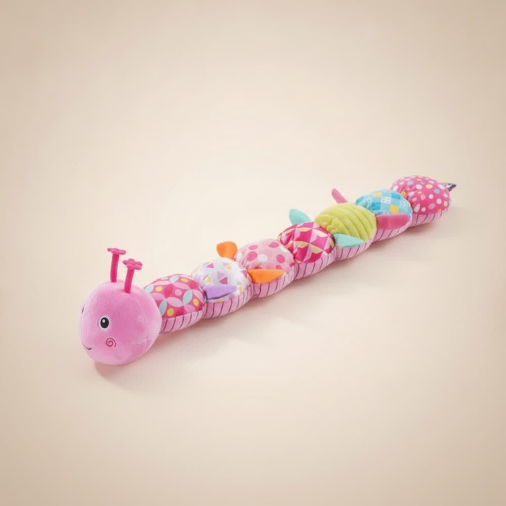 Brinquedo Caterpillar Com Rosto Bordado Acolchoado De Pelúcia Macio Sensorial Para Bebês , Tempo De Barriga