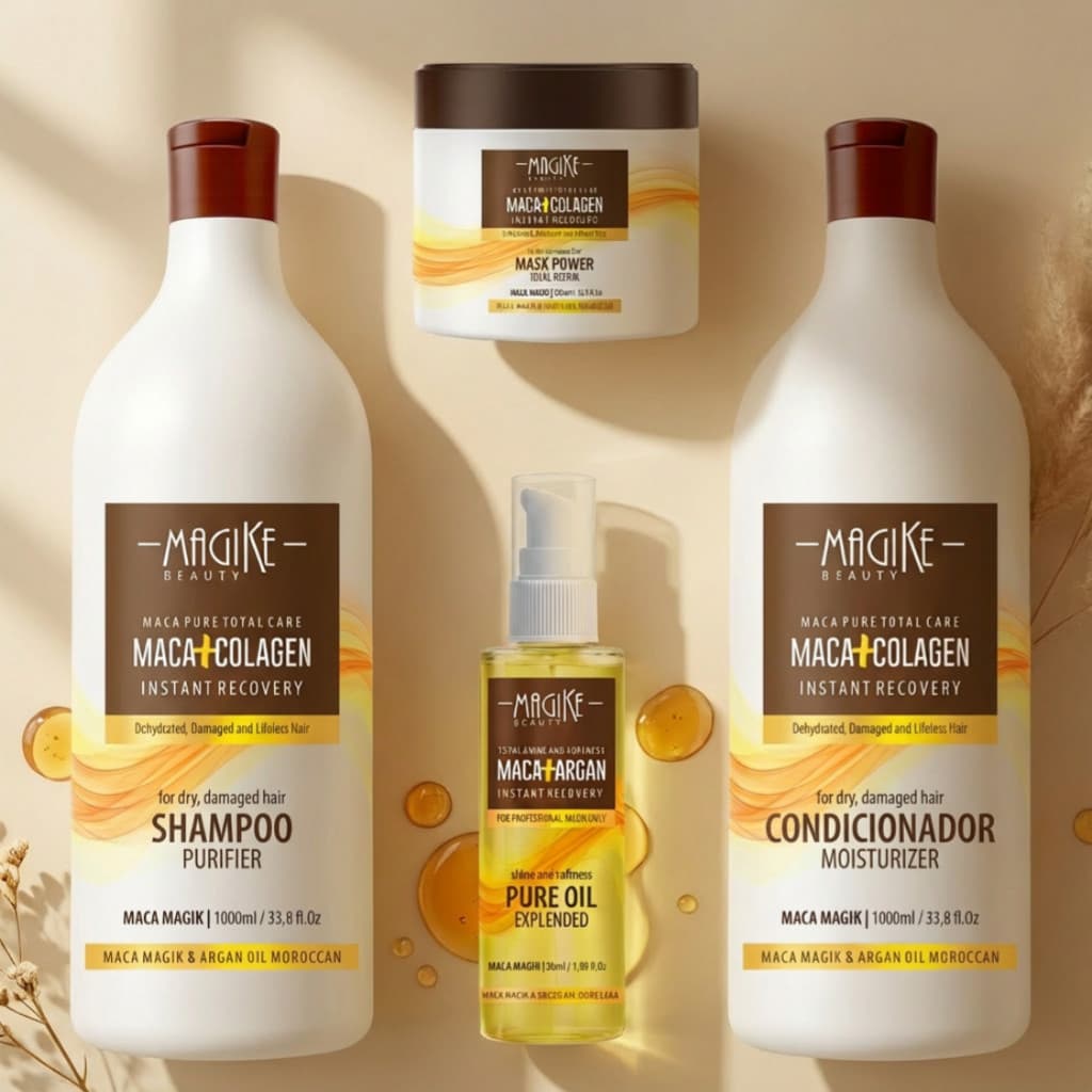 KIT 1 Shampoo 1l + Condicionador 1l + Mascara Maca 500g + Óleo Argan 50ml E OU KIT 2  1 MASCARA 500G + 1OLEO 50 ML ARGAN