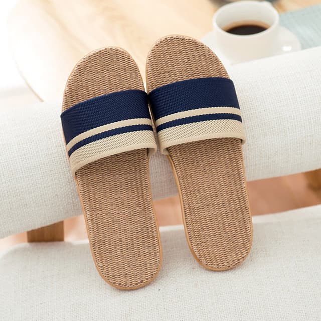 Linho respiração respirável chinelos meninas casais casa interior algodão linho bambu Rattan grama tecido masculino