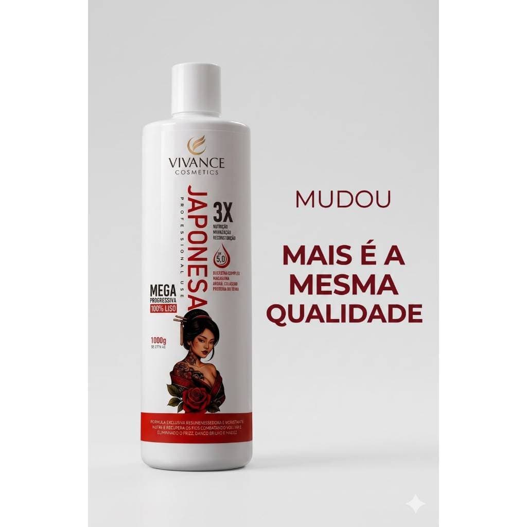 ESCOVA PROGRESSIVA JAPONESA LISO EXTREMO 1LT - VIVANCE COSMETICS -ALINHAMENTO DOS FIOS PROFISSIONAL