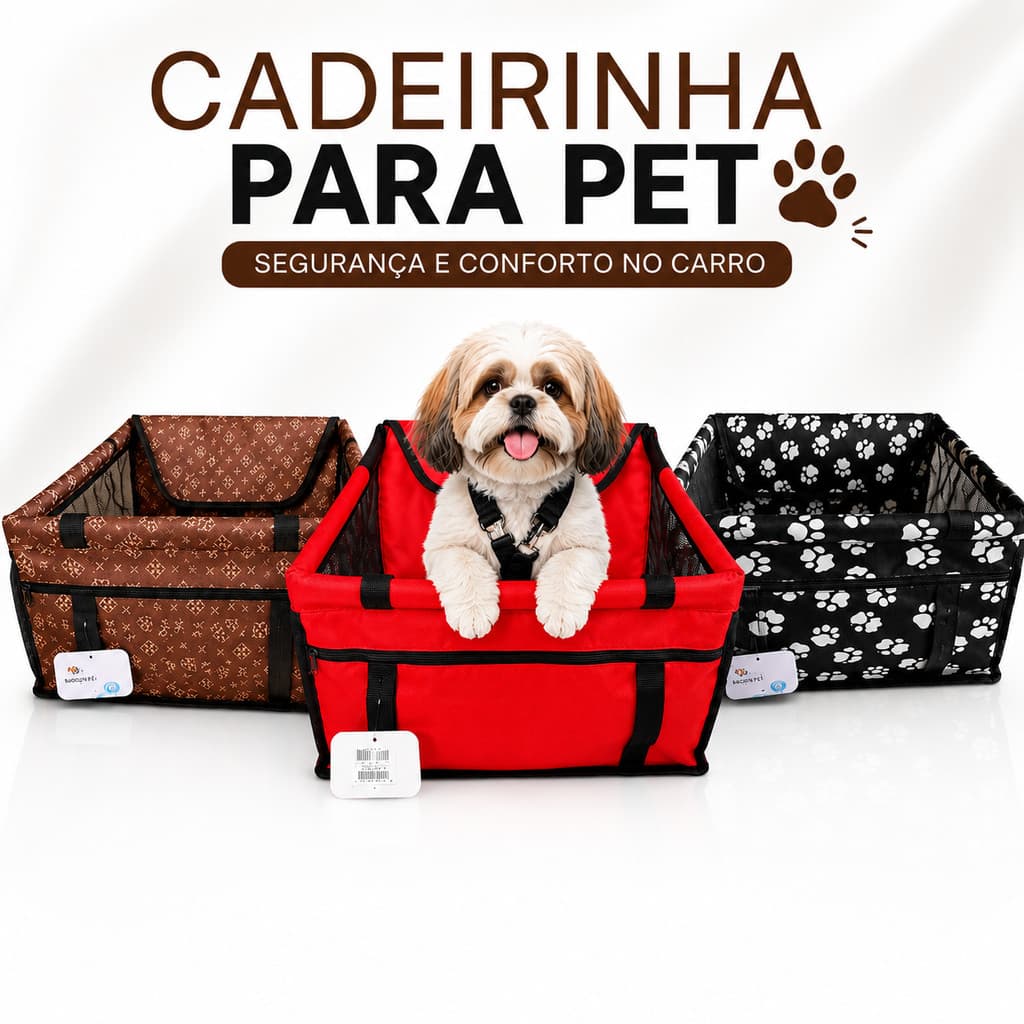 Cadeirinha Assento Pet Para Carro Cadeira Transporte de Cachorro Cães Gatos Dobrável Passeio Viagem