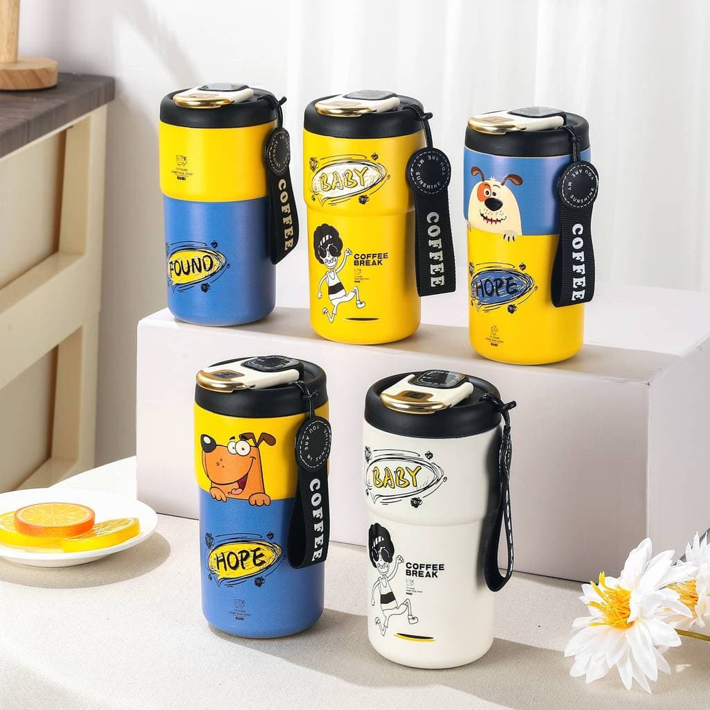 Estilo Graffiti 304 revestimento cerâmico de aço inoxidável copo de café copo térmico copo de água cerca de 380-400ml li