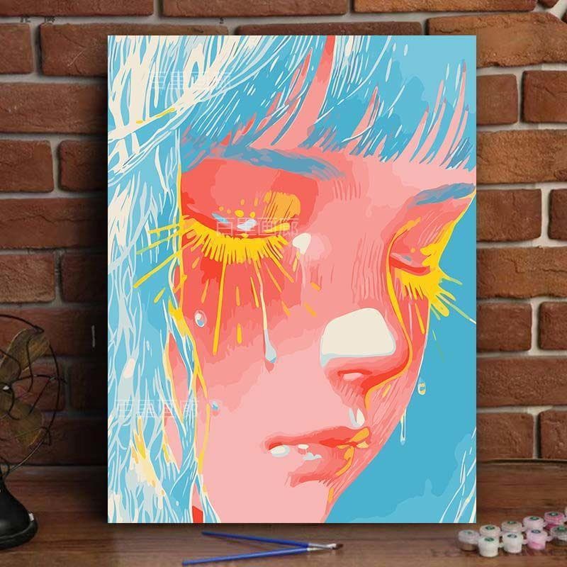 Novo estilo número MUF caligrafia pintura a óleo diy coloração mão-coloração grau sentimento alta arte pintura decorativ