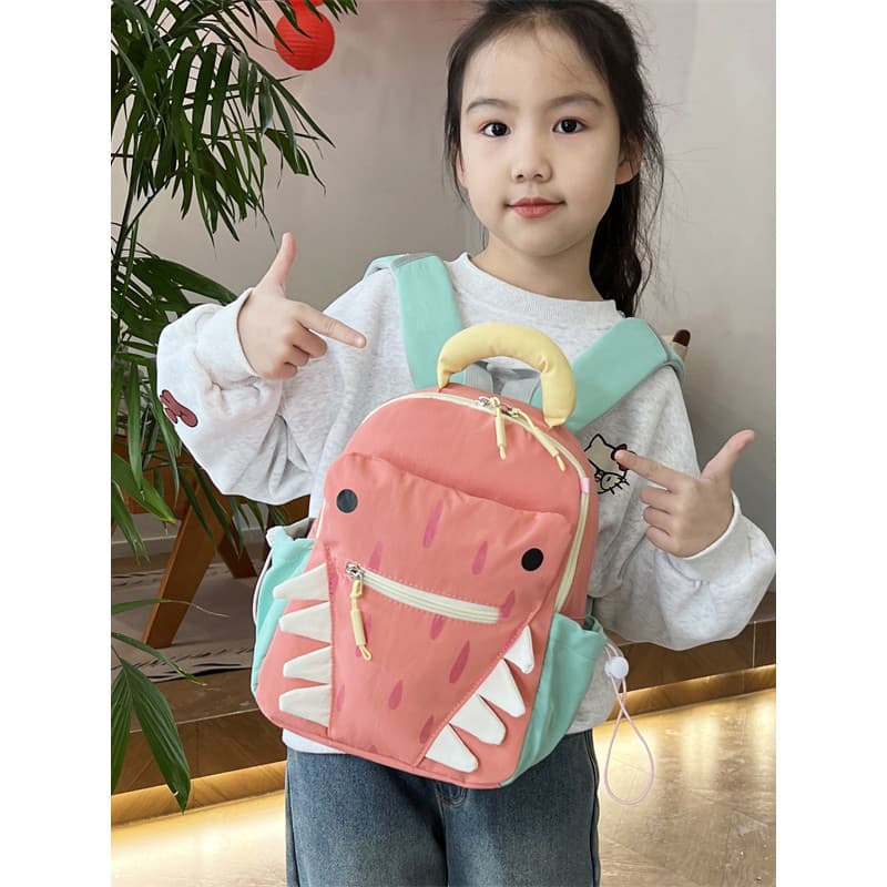 Crianças ins pequeno crocodilo dentes mochila meninos novo bonito jardim de infância mochila meninas mochila de viagem