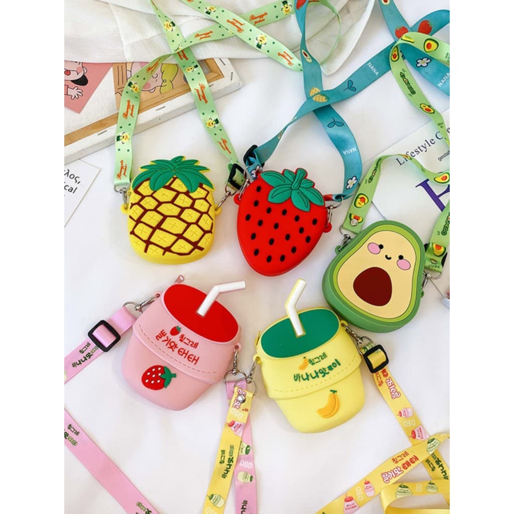 Menina Silicone saco do mensageiro Super bonito bonito menina moeda bolsa de ombro bebê dos desenhos animados mudança pe