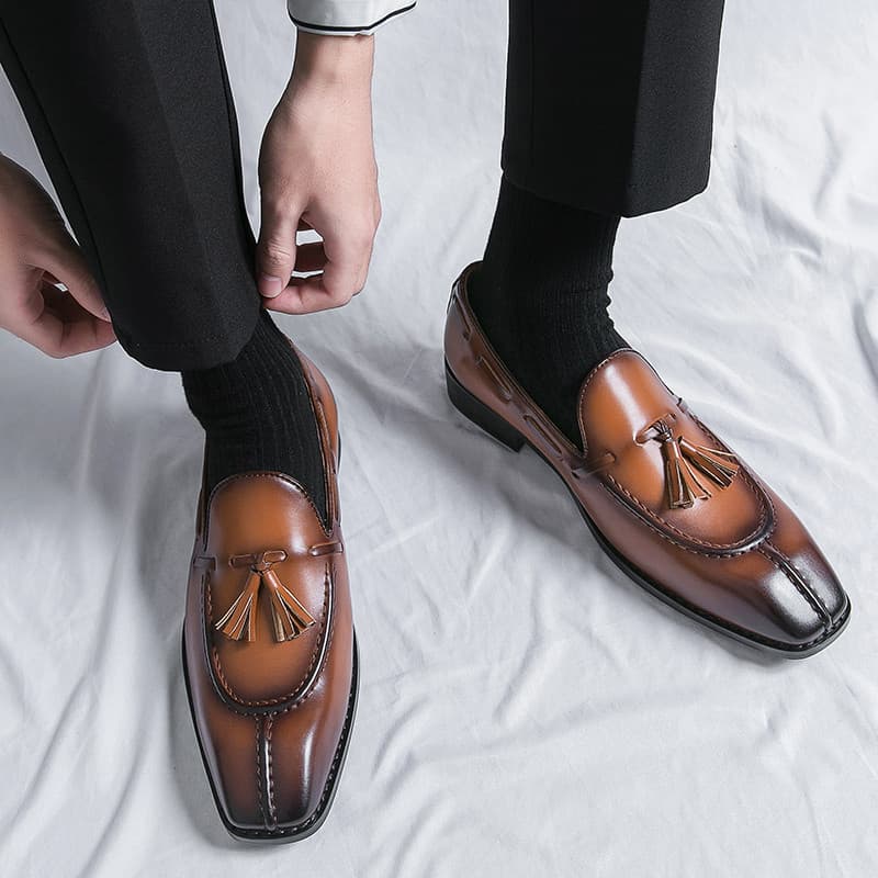Sapatos masculinos de um Pedal versão coreana britânica terno combinando para casamento negócios roupa Formal Casual mar