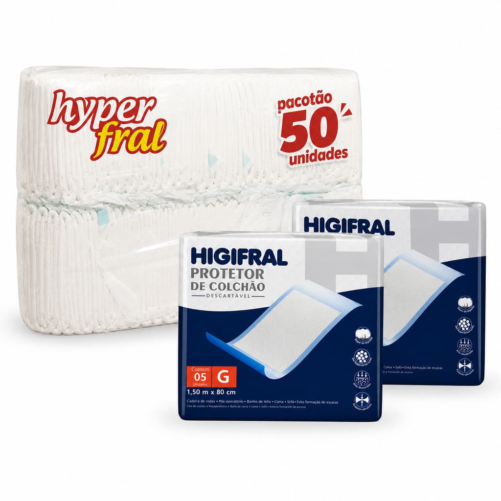 Fralda Geriátrica Hyperfral Segunda Linha + 2 Protetores Tamanho G
