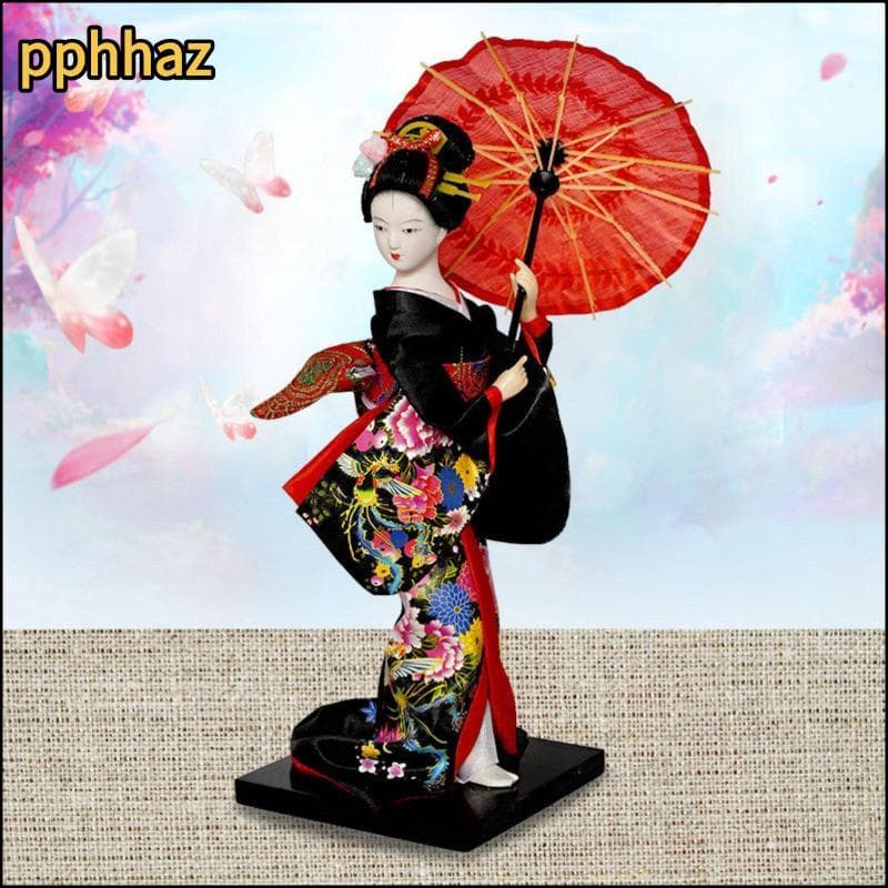 [pphhaz] Boneca Gueixa De Seda Artesanal Quimono Ornamento Delicado Características Faciais Decoração De Casa Para Entus