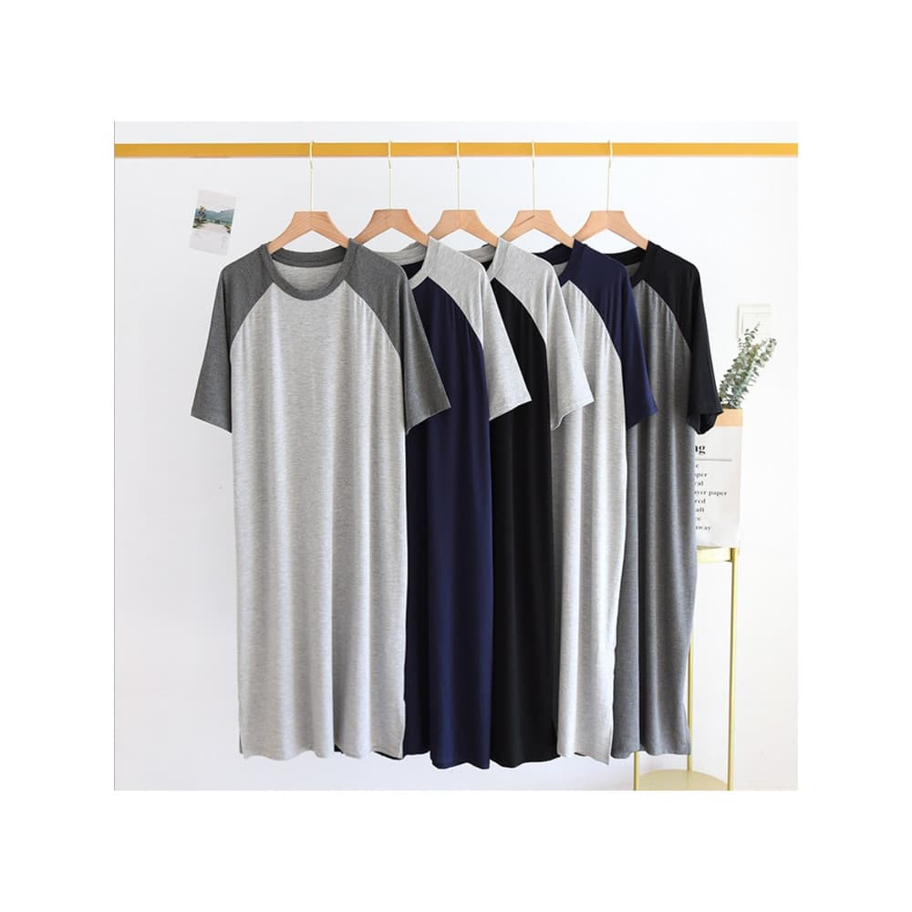 Camisola masculina Modal de manga curta seda gelo legal verão pijamas solto tamanho grande de uma peça Loungewear colete