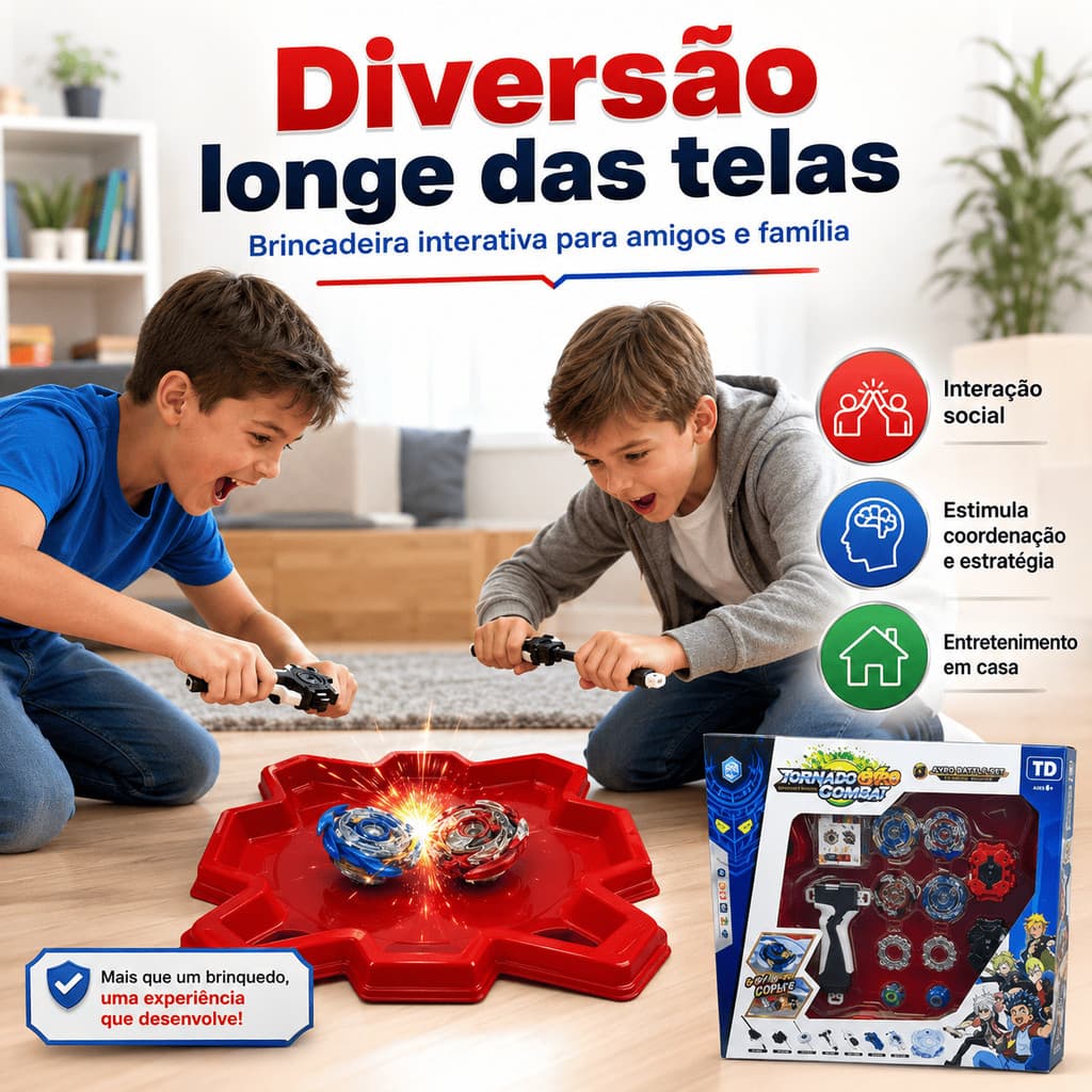 Kit Arena de Batalha Beyblade Piões Lançadores e Acessórios