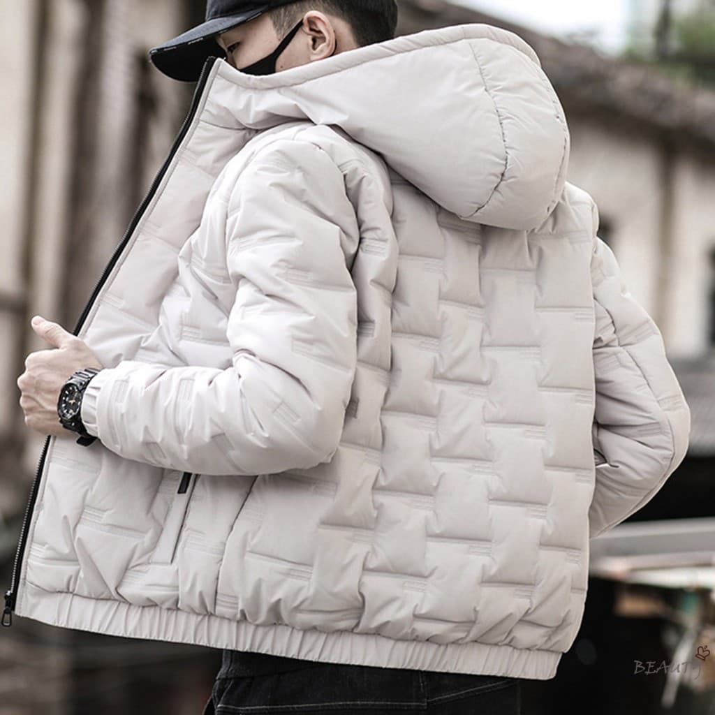 Jaqueta Masculina Acolchoada De Algodão De Inverno – Tamanho Grande Com Capuz Engrossado Quente Para Roupa Casual