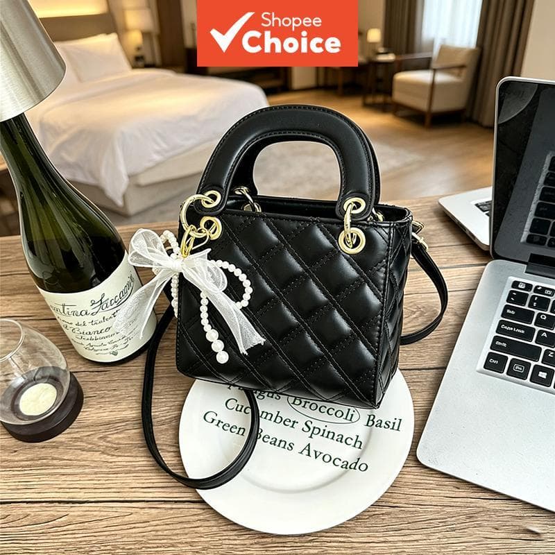 Bolsa de mão branca acolchoada feminina estilo mini | Charme de laço de tul e pérola com zíper elegante bolsa tiracolo