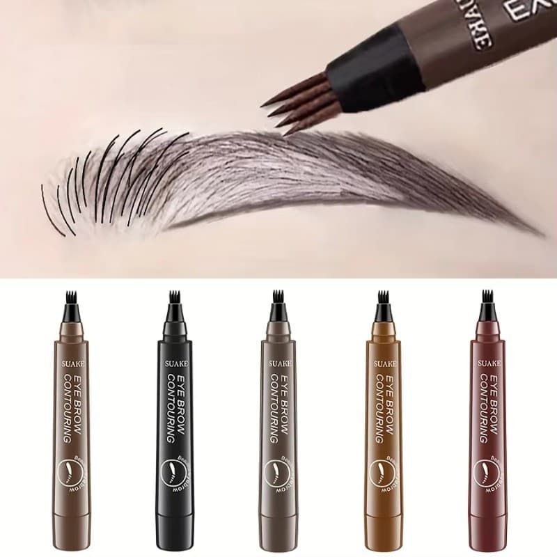 Microblading Lápis De Sobrancelha Matiz 4 Pontas Caneta De Tatuagem De 4 Cores Pintura Maquiagem Sobrancelhas Cosmético