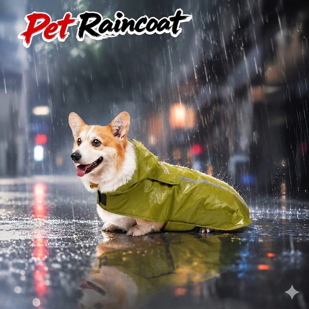 Capa De Chuva Para Passeio De Animais De Estimação , À Prova D'água , Reflexiva , Poncho De Tração Ao Ar Livre , Secagem