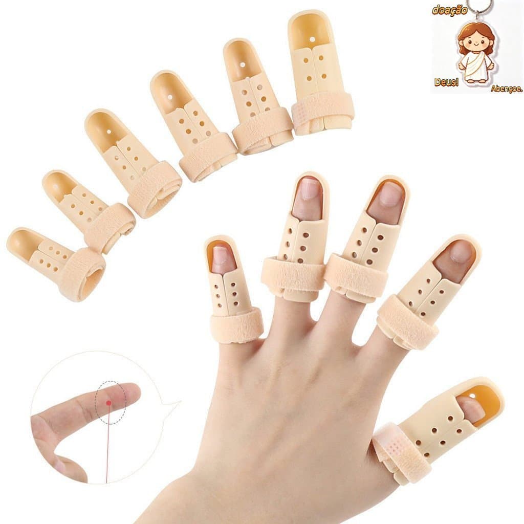 5pcs/conjunto Correção e Fixação Envoltório de Dedo Suporte de Plástico Tala para Lesão no Polegar Protetor de Articulaç