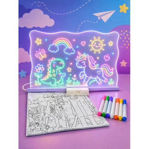 Lousa Magica Infantil Luminaria Led Decorativa Luminosa Presente Criativo