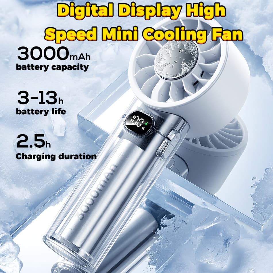 Display Digital de alta velocidade bloco de gelo refrigeração ventilador portátil Mini ventilador