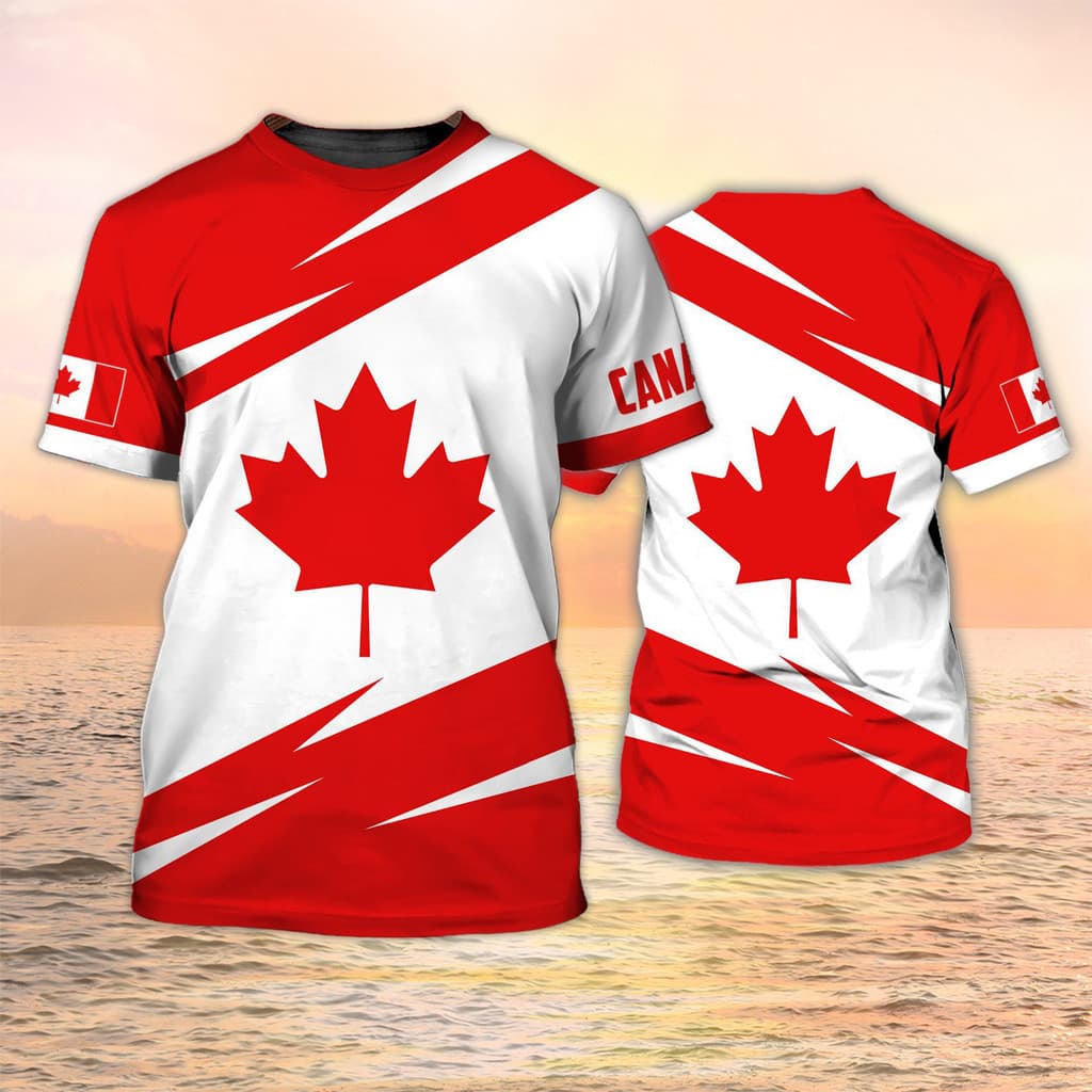 Camiseta Canadá Camisetas Bandeira Canadense Emblema Maple Leaf Impressão 3D Streetwear Masculino Feminino Moda Oversize