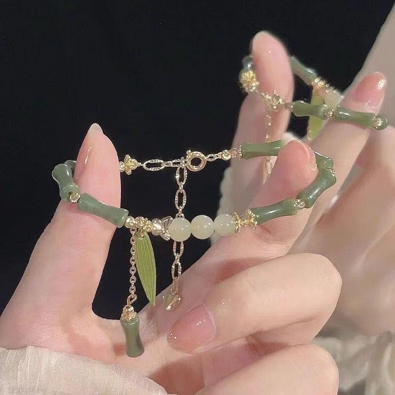 Estilo chinês novo estilo chinês bambu Jade estilo legal antigo pulseira menina Retro High-End pulseira presente para na