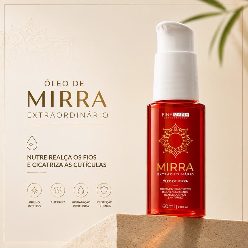 Óleo De MYRRH EXTRAORDINARY 60ML | Nutrição , Melhoria E Cura O Cabelo FINA MARIA Profissional
