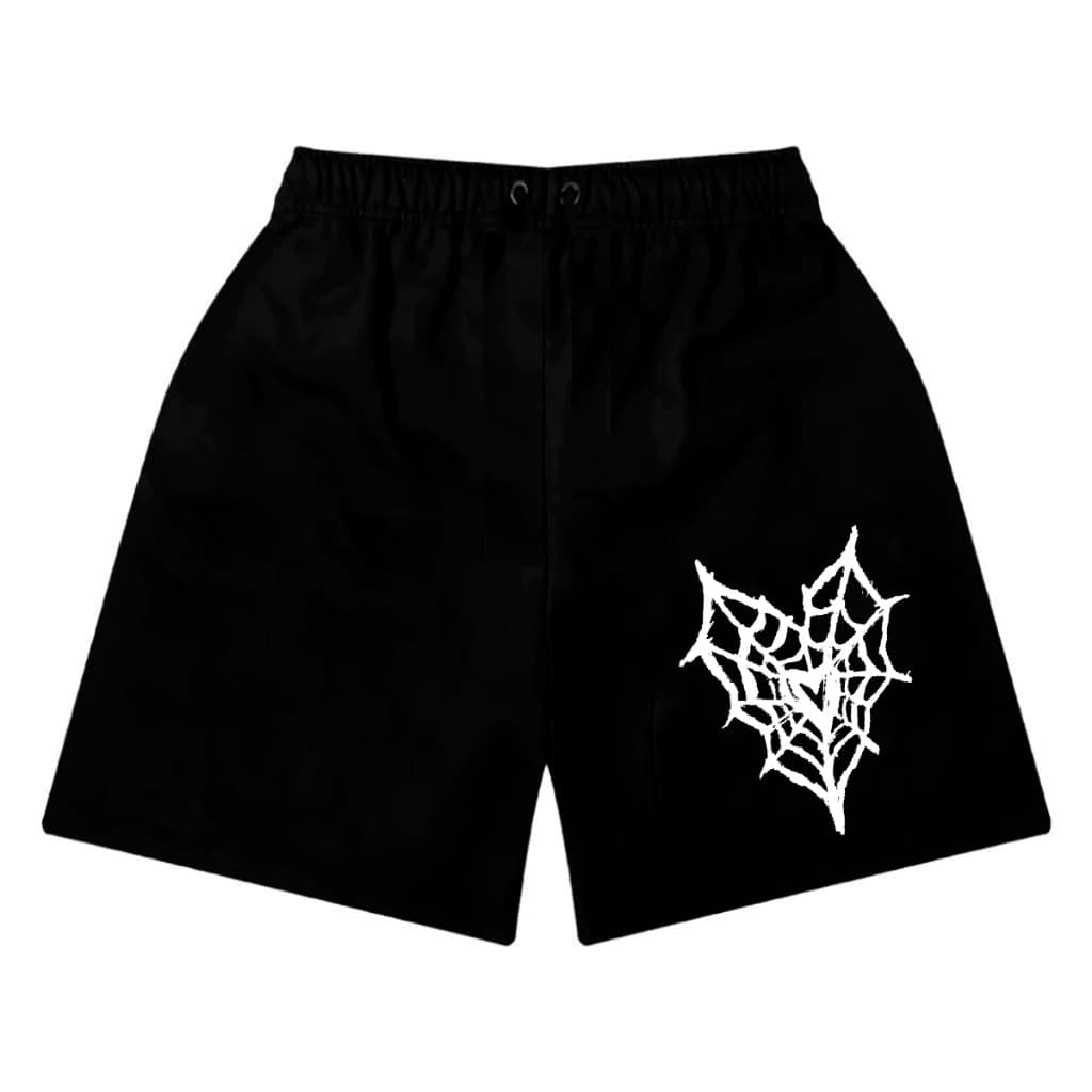 Short Bermuda de Moletom Love Teia de Aranha Coração Trap Streetwear