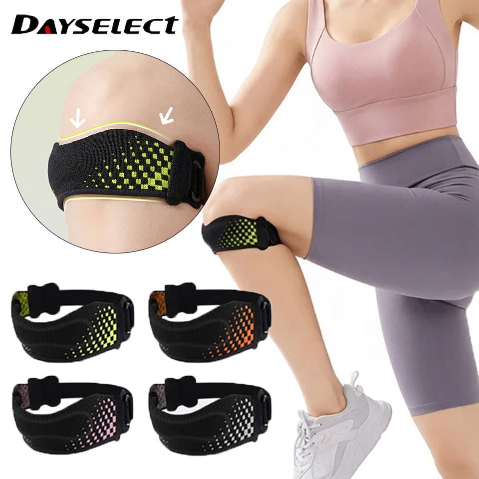 DAYSELECT 1 Peça Esportiva De Silicone Amortecedor Ajustável Engrossado Ciclismo Badminton Joelheira Fina