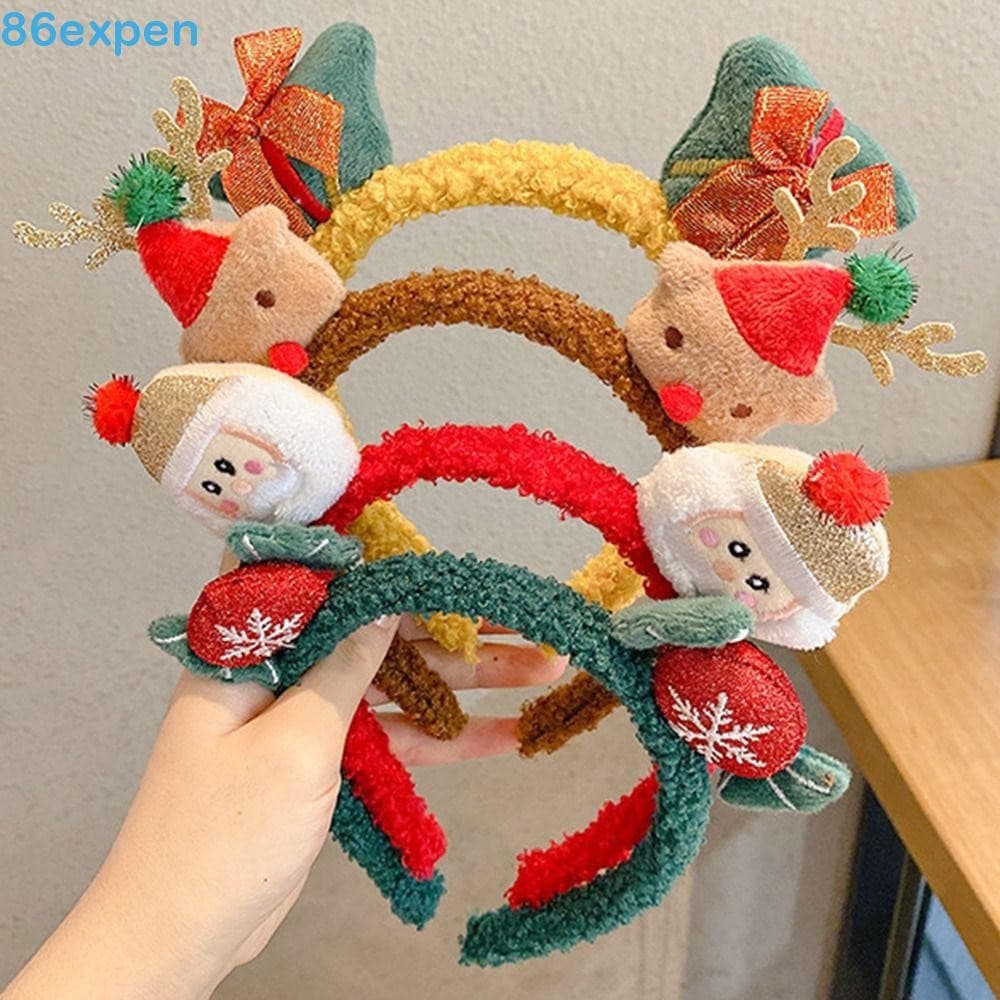 EXPEN1 Argola De Cabelo De Natal , Grampo Pelúcia Simples E Fofo , Acessórios Festival Doce De Desenho Animado Da Moda F