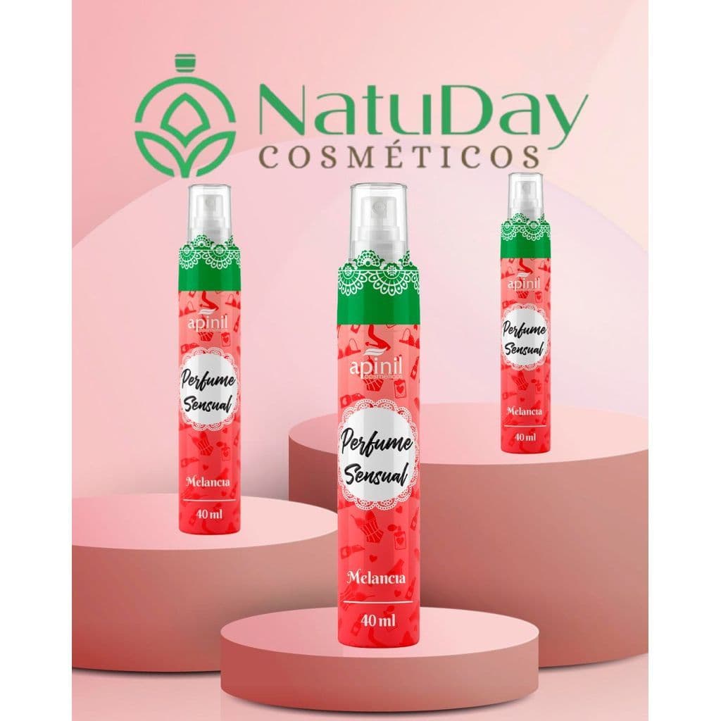 Kit 3 Perfumes Spray Perfumado Melancia 40ml Evita Mau Odor Apinil