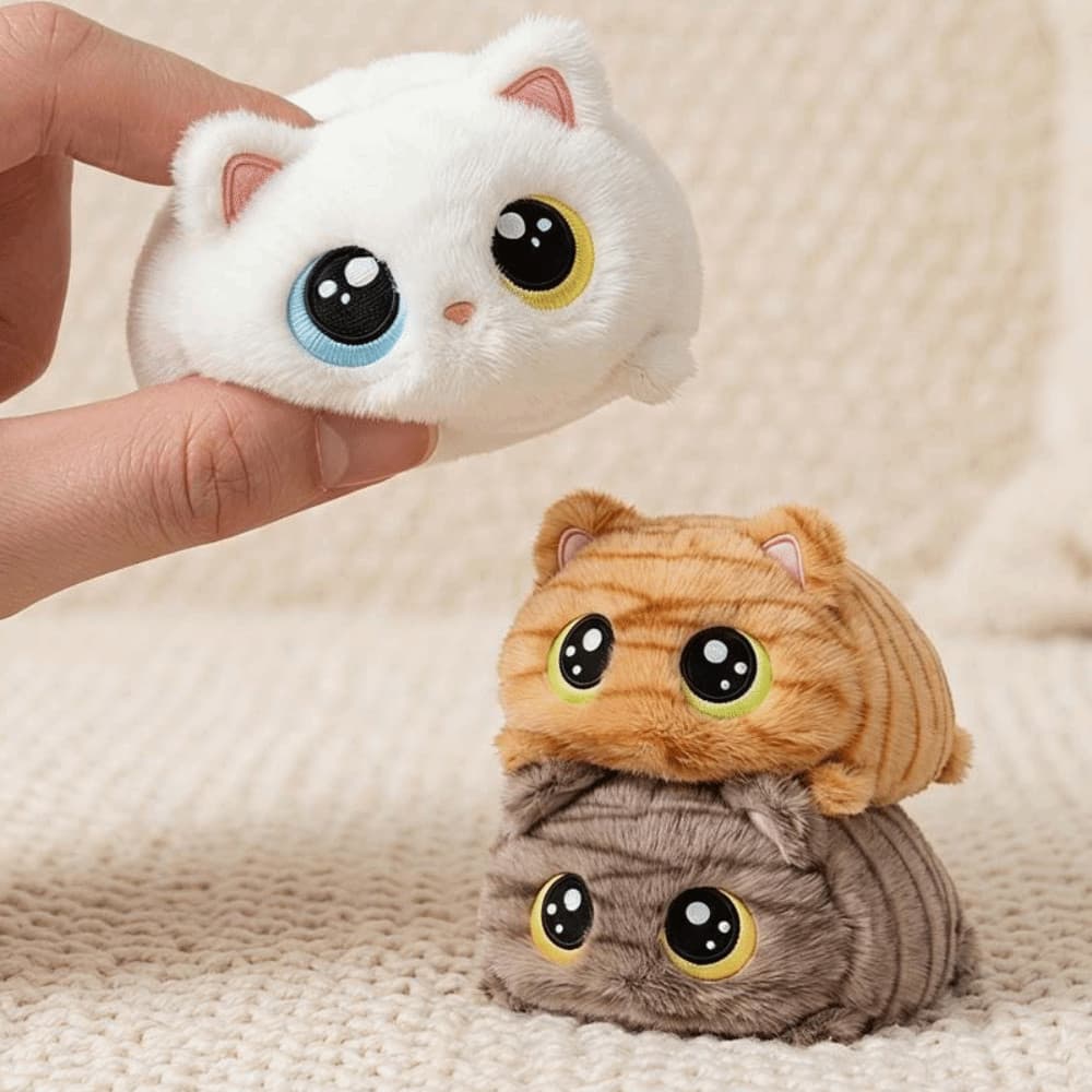 Brinquedos De Pelúcia Redondos ALTOZEN , Boneca Macia E Fofa De Desenho Animado Com Olhos Grandes , Gato Redondo De Anim