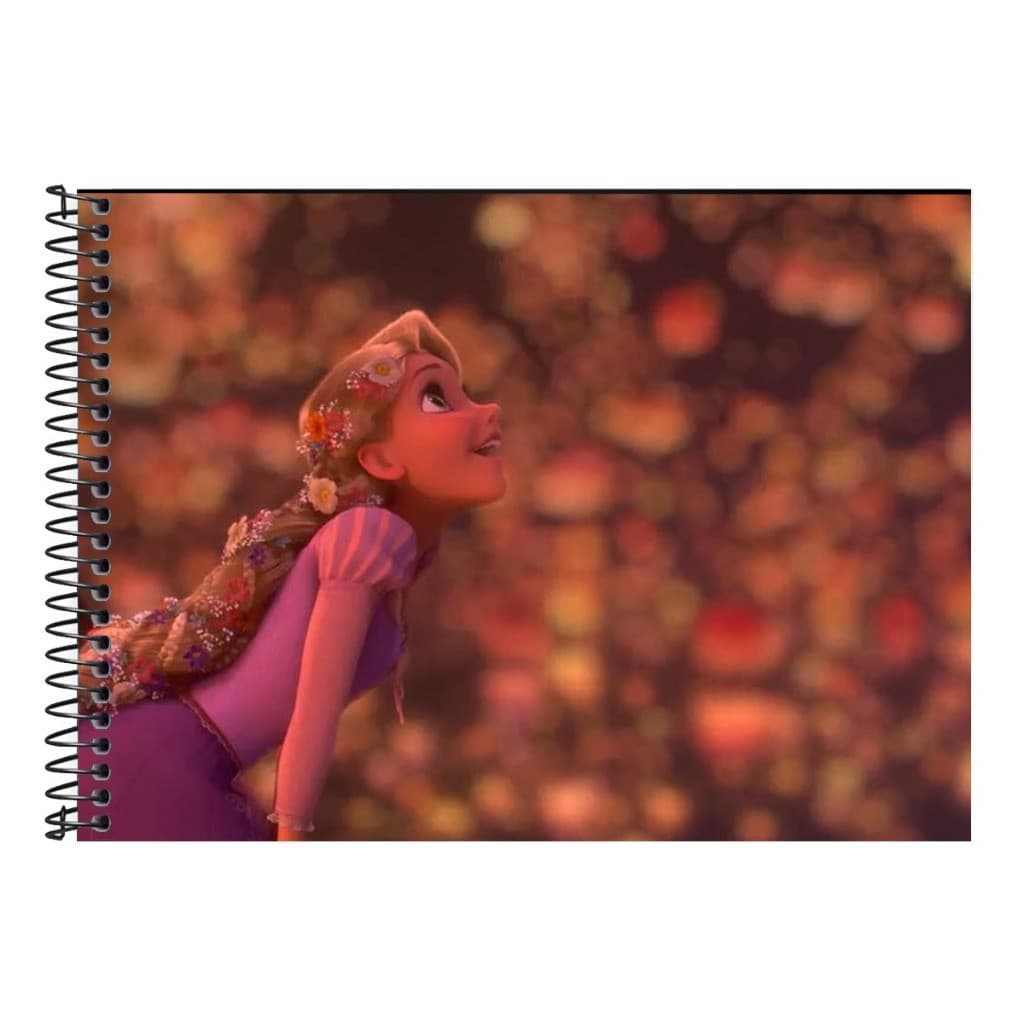 Caderno Desenho Rapunzel Enrolados Escolar 48 ou 96 Folhas