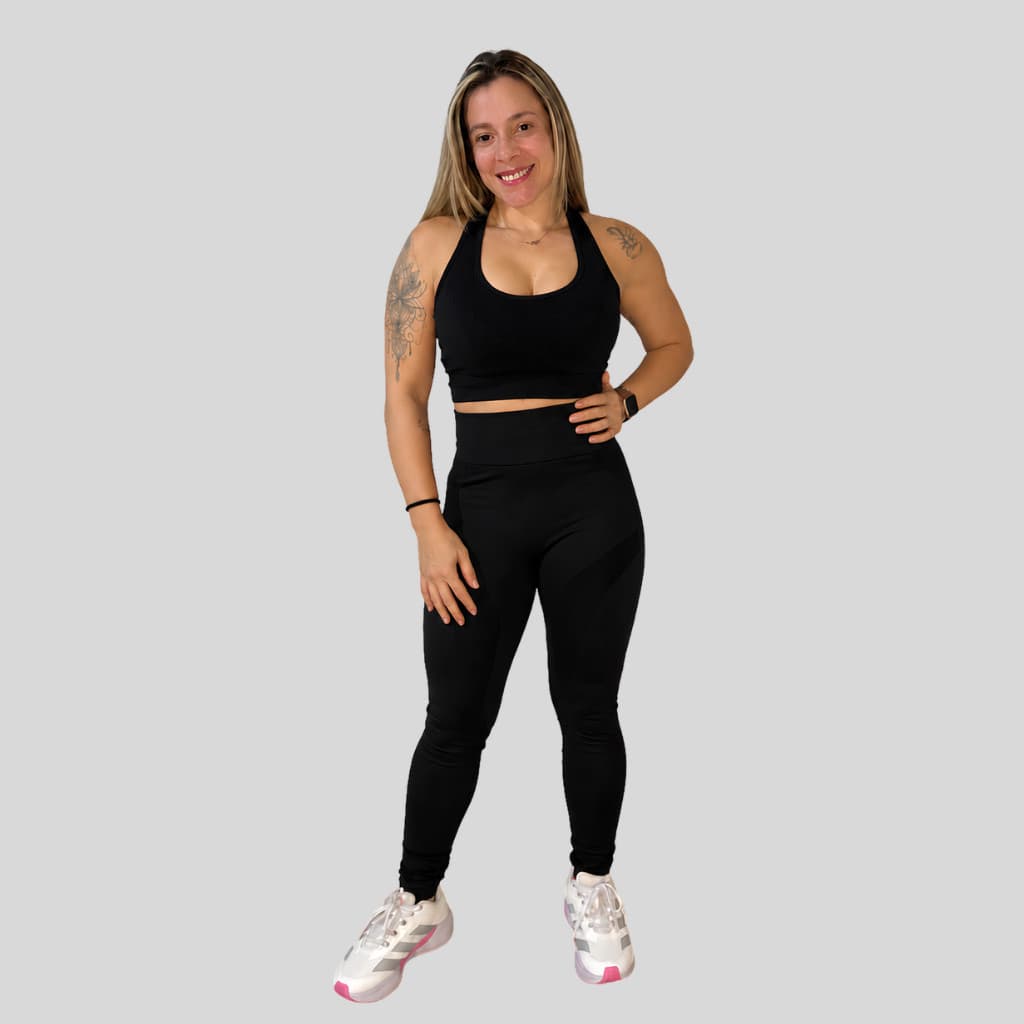 Conjunto calça legging e top nadador  Empina Bumbum, fitness