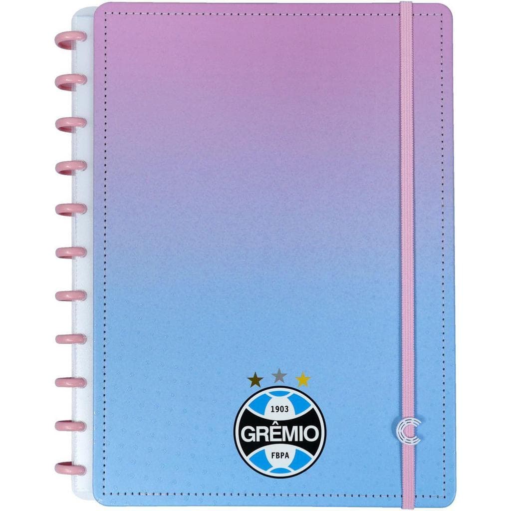 Caderno Inteligente Grande Grêmio Imortal Rosa 80 fls. - Caderno Inteligente