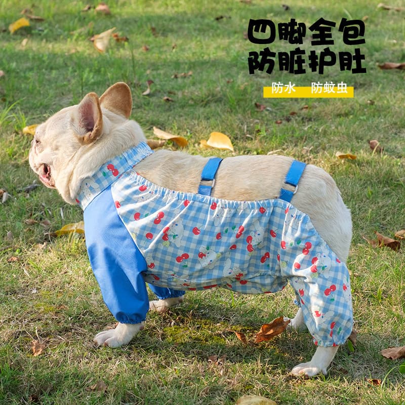 Roupas Anti-poeira para animais de estimação, à prova d'água, proteção para a barriga, roupas de quatro patas, luta fran