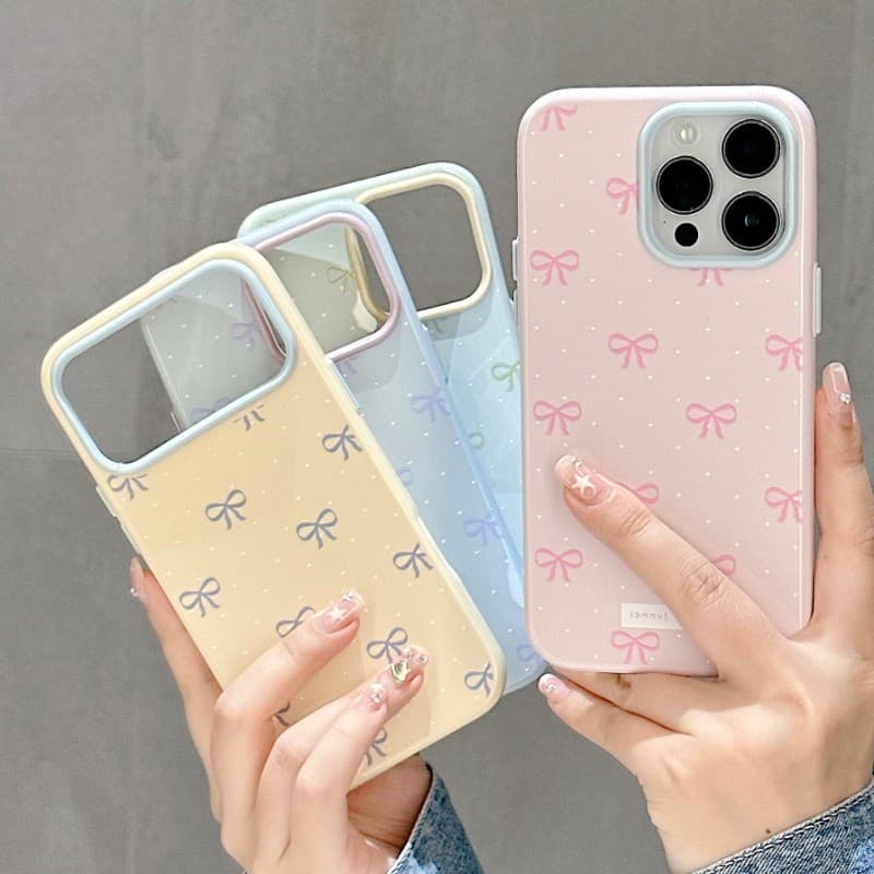 Capa De Telefone Minimalista Com Nó De Borboleta , Adequada Para iPhone 17 16 15 14 13 Pro Max , Traseira À Prova De Cho