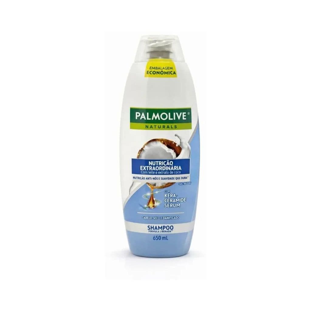 Shampoo Palmolive Nutrição Extraordinária 650ml Leite e Extrato de Coco Hidratação Nutrição