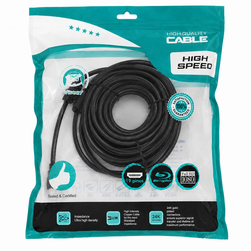 Cabo HDMI 10 Metros Alta Performance Full HD 1080p 19 Pinos