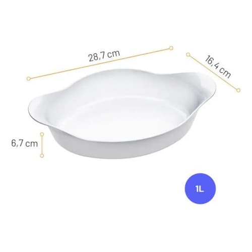 Travessa Oval Vidro Opaline Marinex 1l 6x1