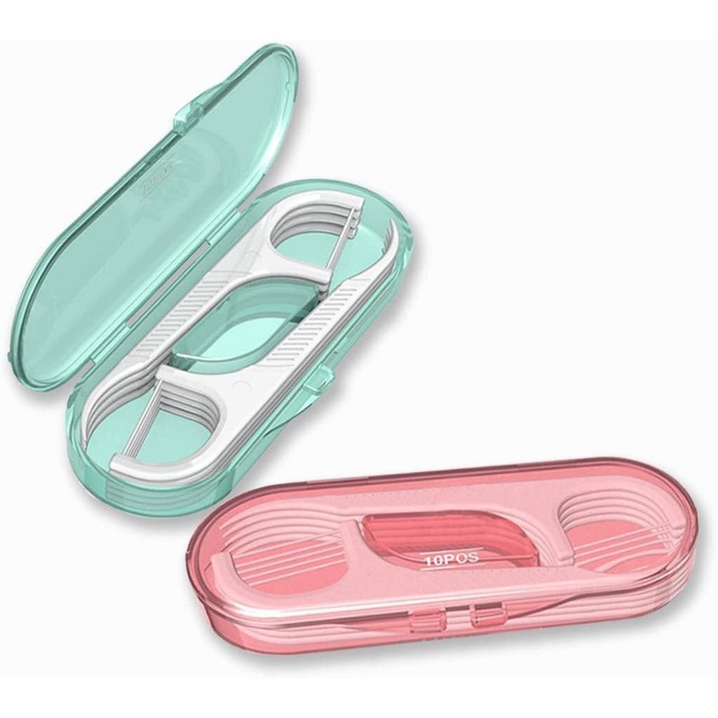 Dispensador de Fio Dental, Estojo de Fio Dental para Viagem, Palitos de Dente Profissionais com Estojo de Viagem, Palito