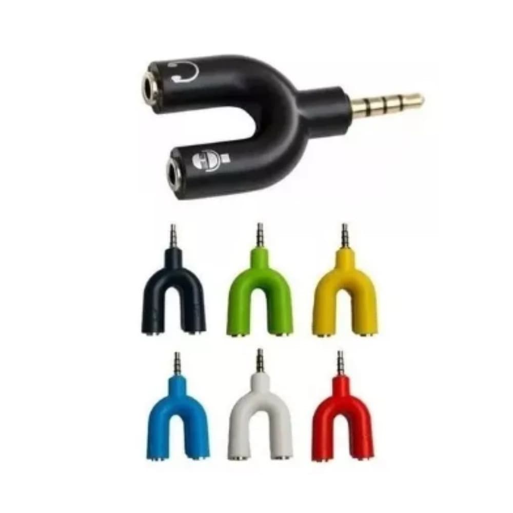Plug Adaptador Sortido Splitter Divisor Y P3/P2 Fone Microfone Lapela Headset Audio