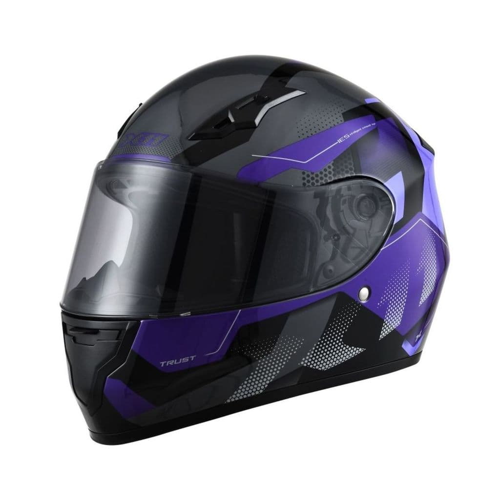 Capacete Moto X11 Feminino Trust Pro Transit Viseira Extra Roxo Brilhante