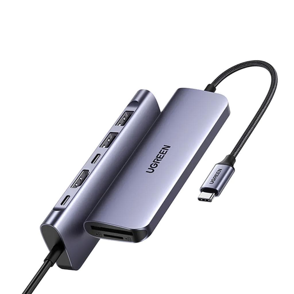 ADAPTADOR USB TIPO C 7 EM 1 HDMI 4K USB-C 2 USB-A 3.0 LEITOR SD/MICRO SD USB-C PD 100W UGREEN CM195 - 15214