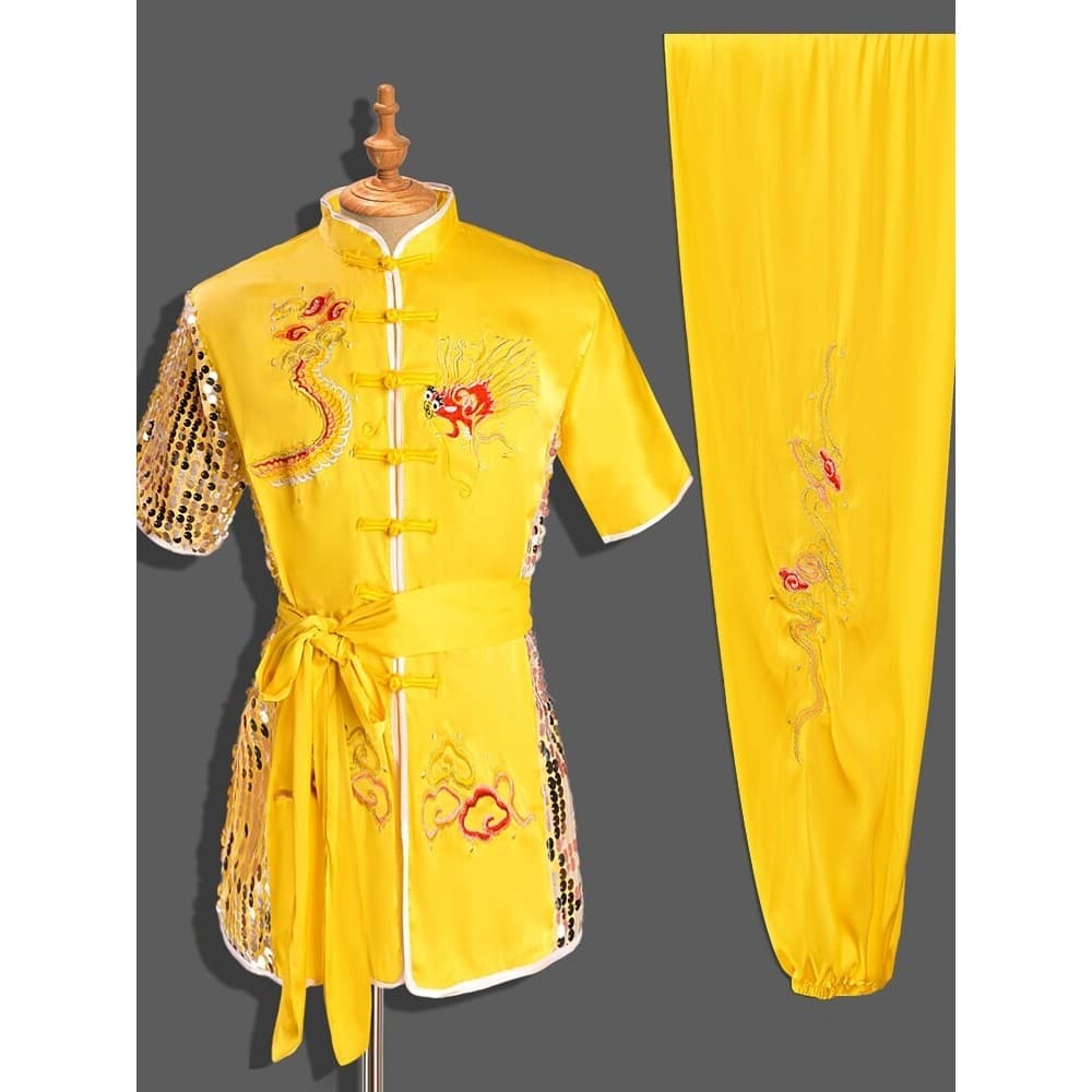 Uniforme de Artes Marciais Infantil Estilo Chinês Longquan, Traje de Competição para Estudantes, Traje de Performance de