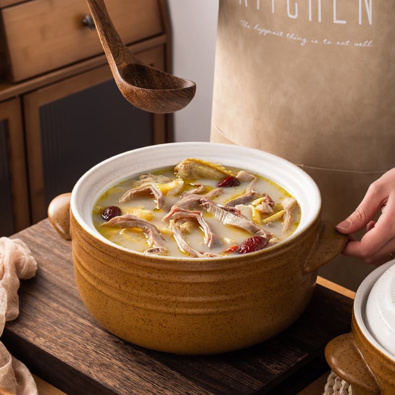 Caçarola Sopa Doméstica Ensopado Sopa Claypot Arroz Caçarola de Cerâmica Resistente a Altas Temperaturas Queima Seca Não