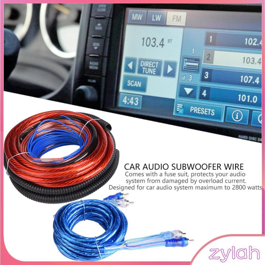 Zylah.br Kit de cabo de fio Acouto 2800W 4 medidores de áudio para carro, subwoofer, amplificador, alto-falante,